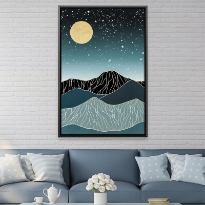 Toile Lune dans les étoiles