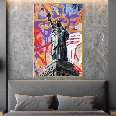 Toile Graffiti Lady Liberty