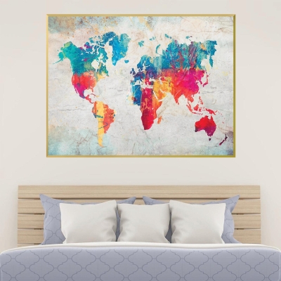 Toile de carte du monde dégradée