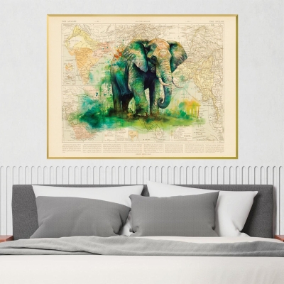Toile Éléphant Aquarelle