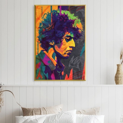 Toile abstraite Bob Dylan