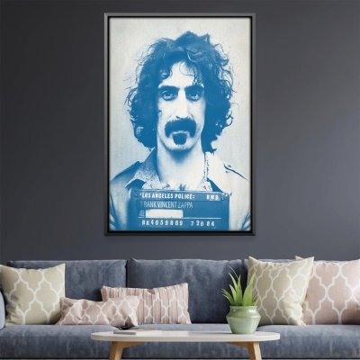 Franck Zappa Mugshot Toile Bleue
