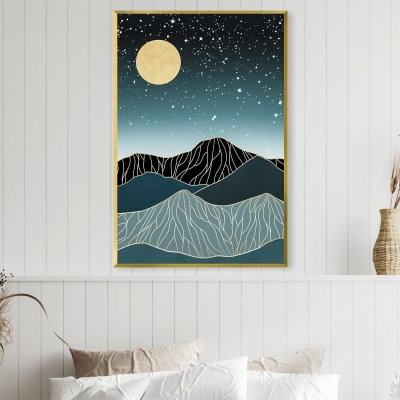 Toile Lune dans les étoiles