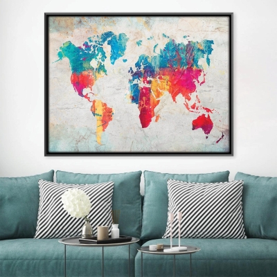 Toile de carte du monde dégradée