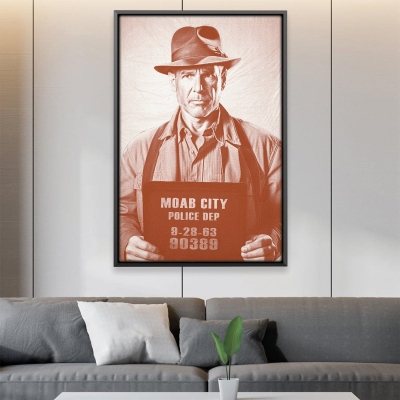 Indiana Mugshot Beige Leinwand