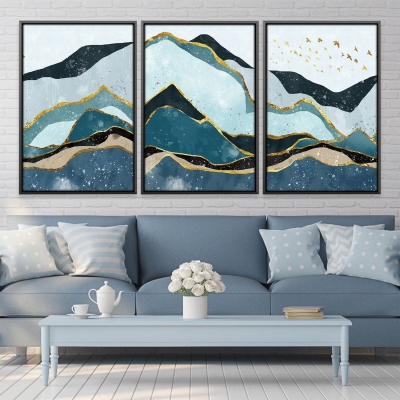 Toile de montagnes empilées