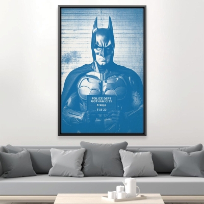 Batman Mugshot Toile Bleue