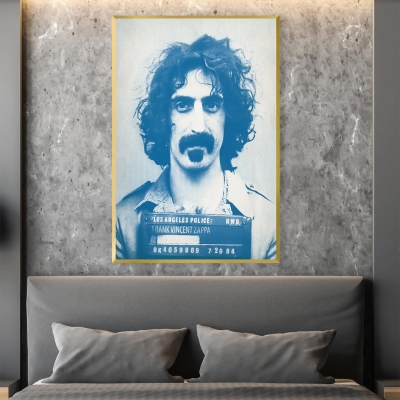 Franck Zappa Mugshot Toile Bleue