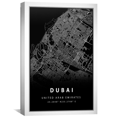 Toile carte noire de Dubaï