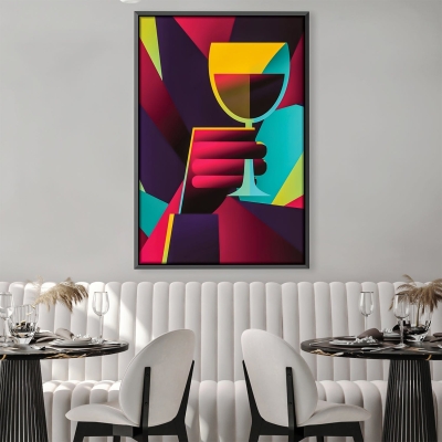 Toile de nuit de vin de forme abstraite