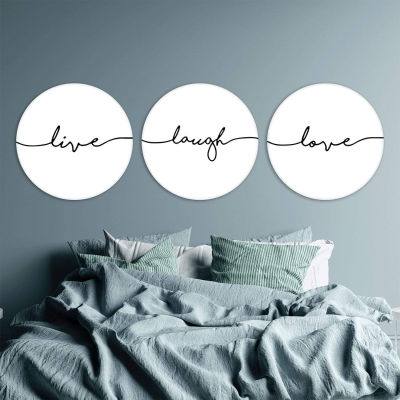 Toile Live Laugh Love - Cercle