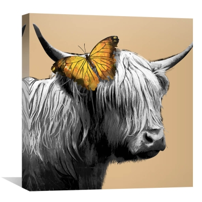 Toile Vaches et Papillons