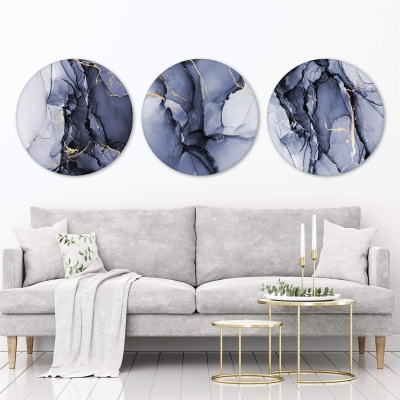 Toile Impression Bleue - Cercle