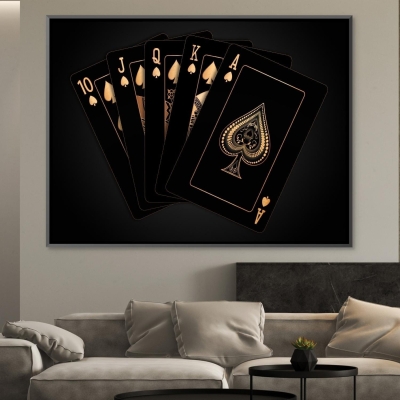Royal Flush - Goldleinwand