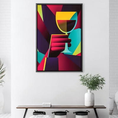 Toile de nuit de vin de forme abstraite