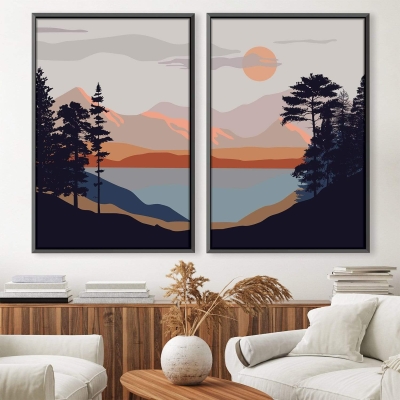 Toile avec vue sur le lac