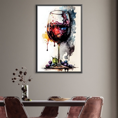 Toile de verre à vin abstraite