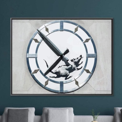 Banksy New York Horloge Rat Toile