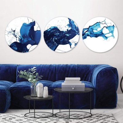 Toile Splash Cobalt - Cercle