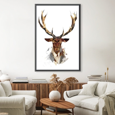 Toile légère cerf Low Poly