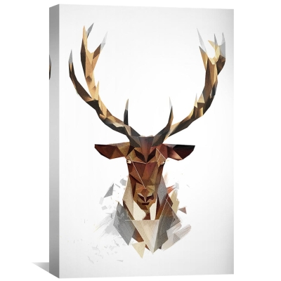 Toile légère cerf Low Poly