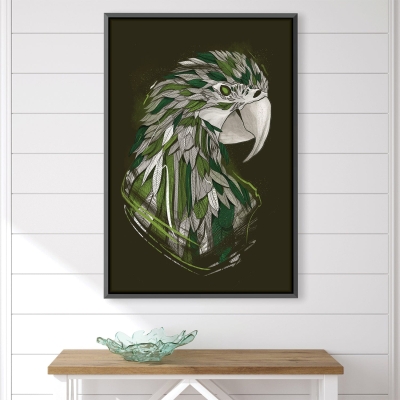 Toile foncée de perroquet à plumes