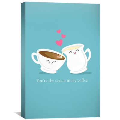 Toile d'amour café et crème
