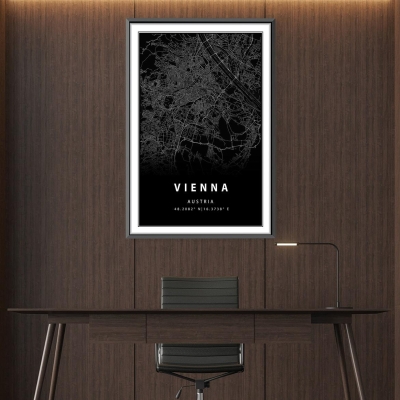 Toile carte noire de Vienne