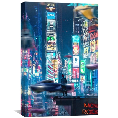 Science-Fiction-Stadt-Leinwand