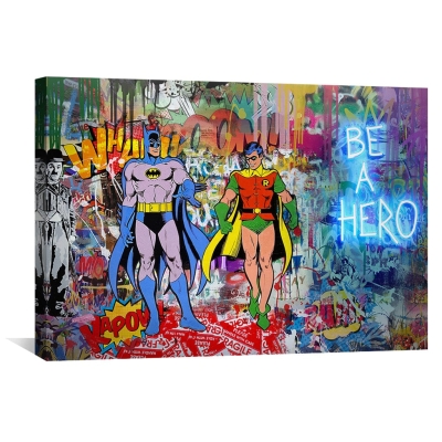 Toile Graffiti Batman et Robin