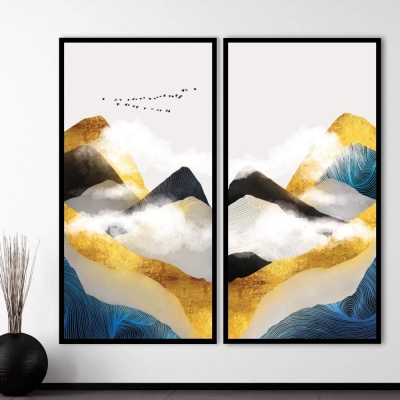 Toile de montagne brumeuse