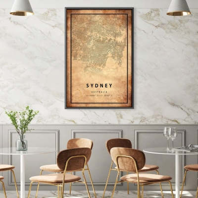 Toile de carte vintage de Sydney