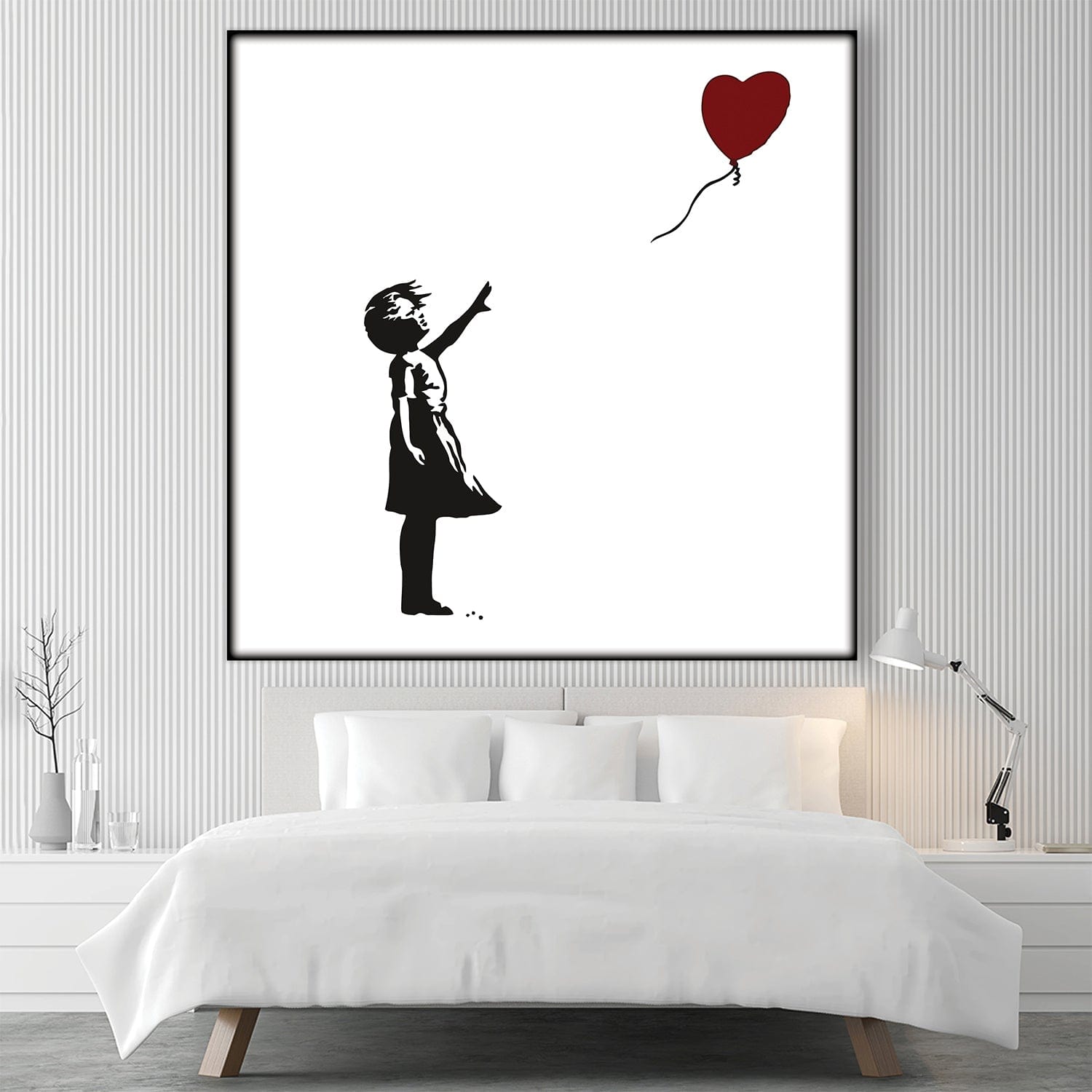 Banksy Ballon-Herz-Mädchen, einfach zu bauender Rahmen