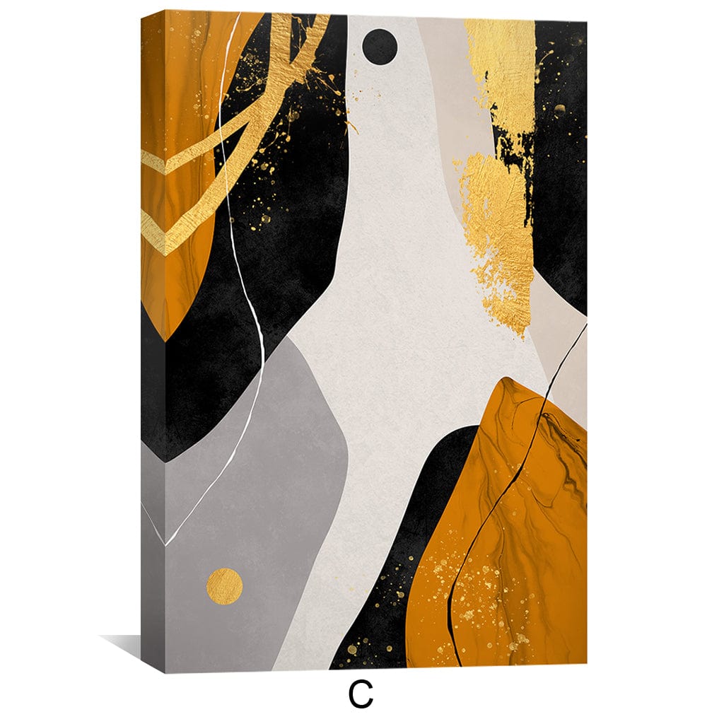 Toile abstraite triple orange