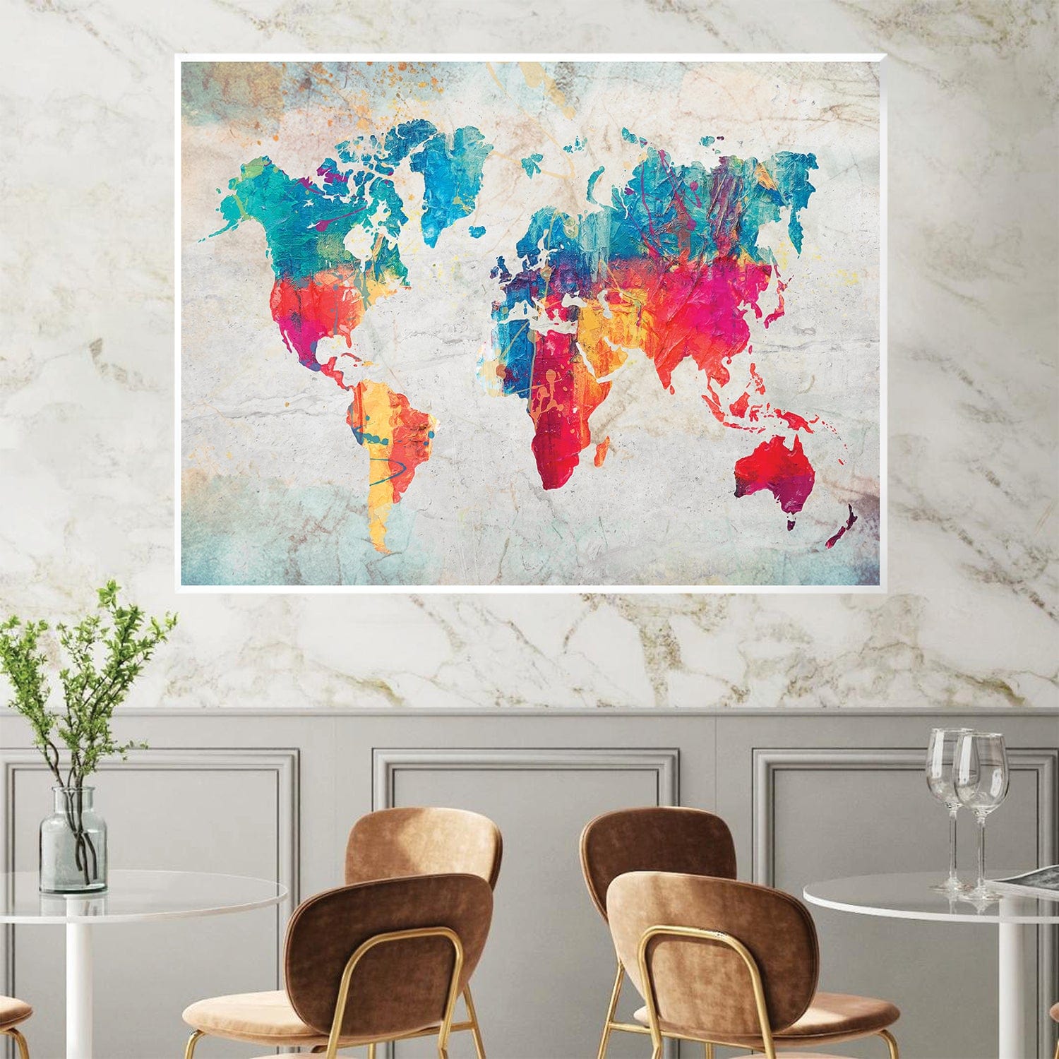 Toile de carte du monde dégradée