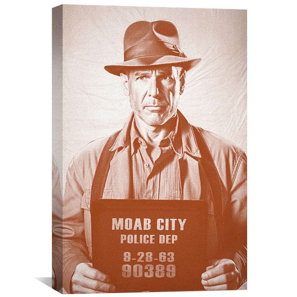 Indiana Mugshot Beige Leinwand