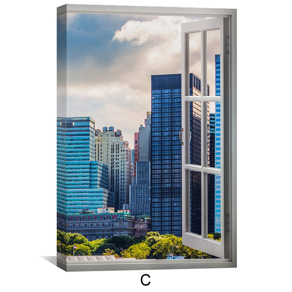 Fenster zur Stadtleinwand