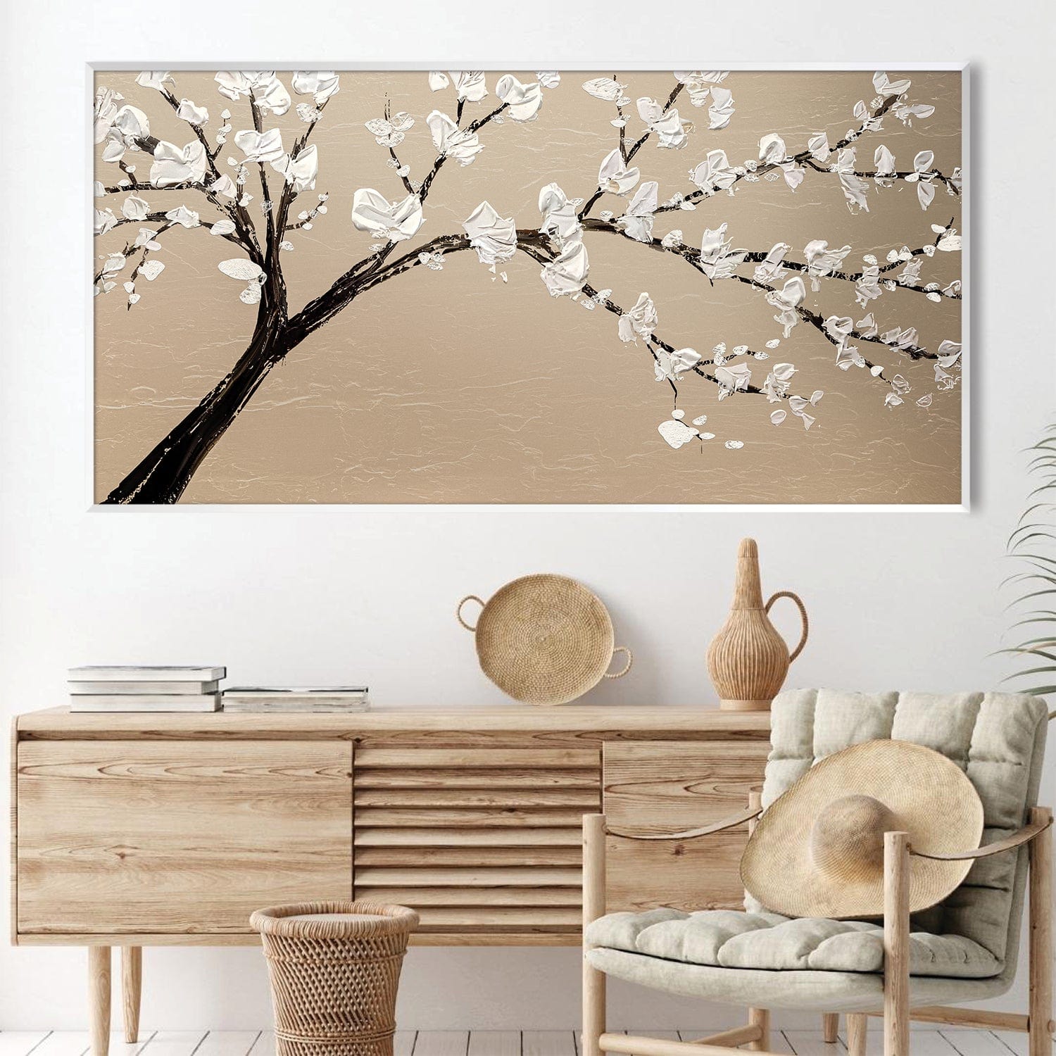Toile de branche fleurie