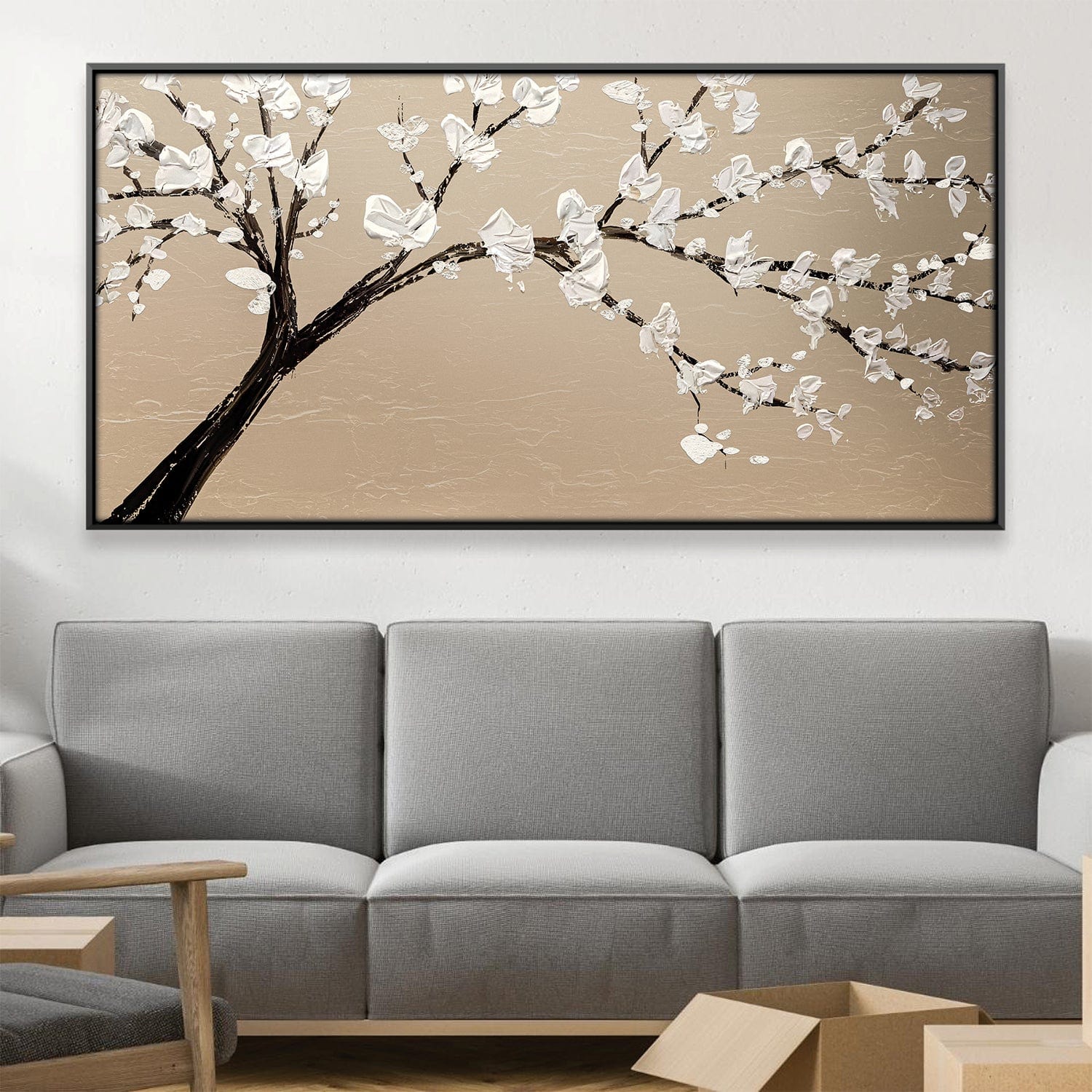 Toile de branche fleurie