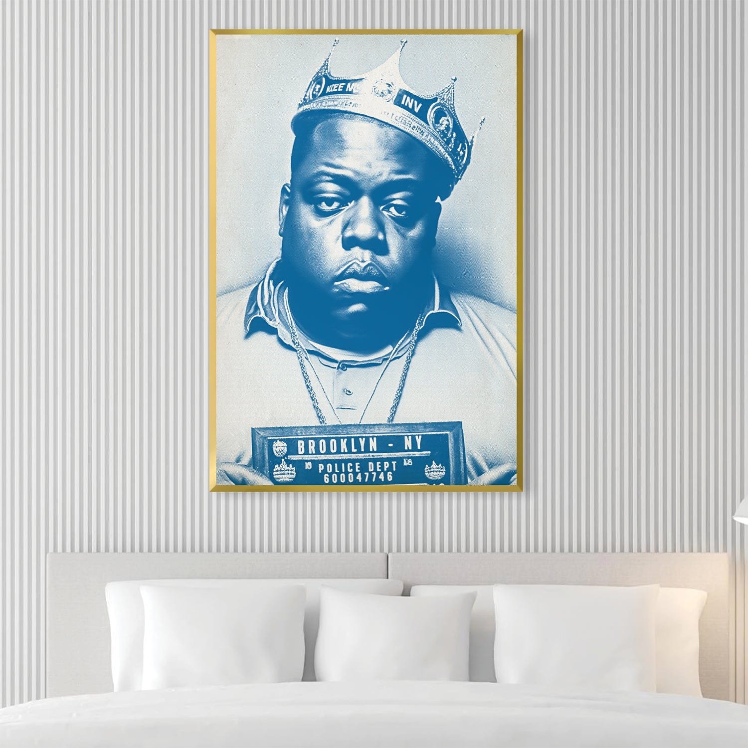 Toile bleue Biggie Mugshot