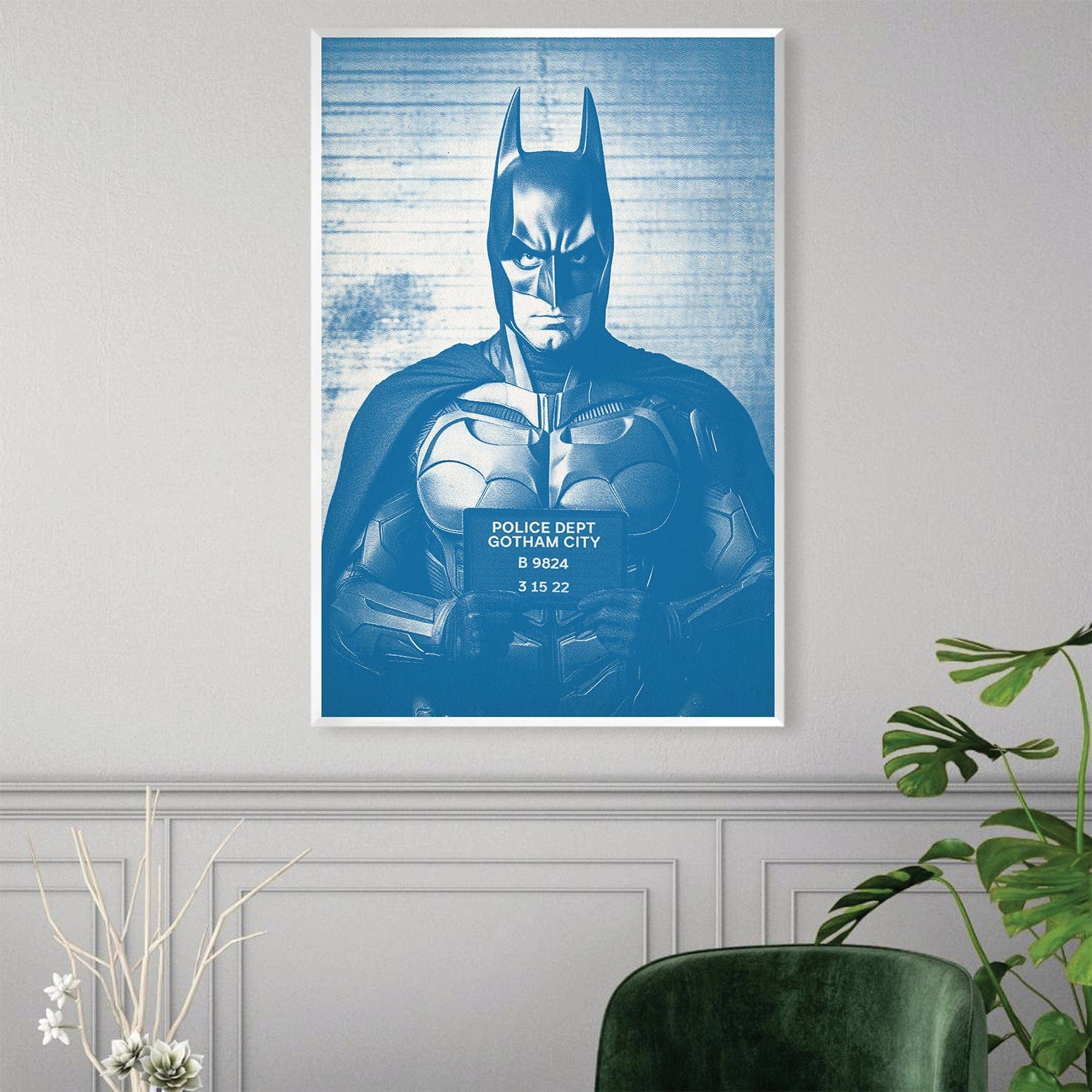 Batman Mugshot Toile Bleue