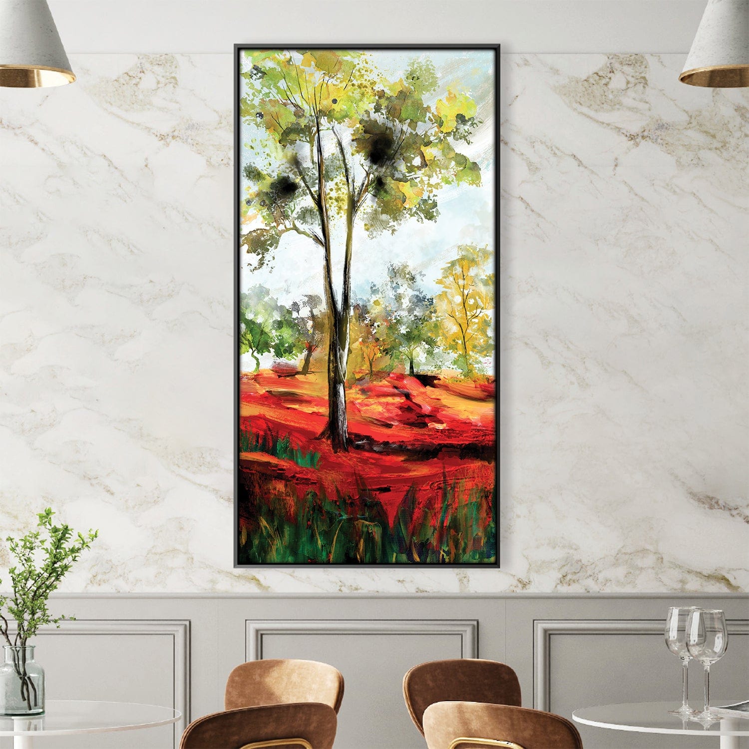 Aquarell-Baum-Symphonie-Leinwand