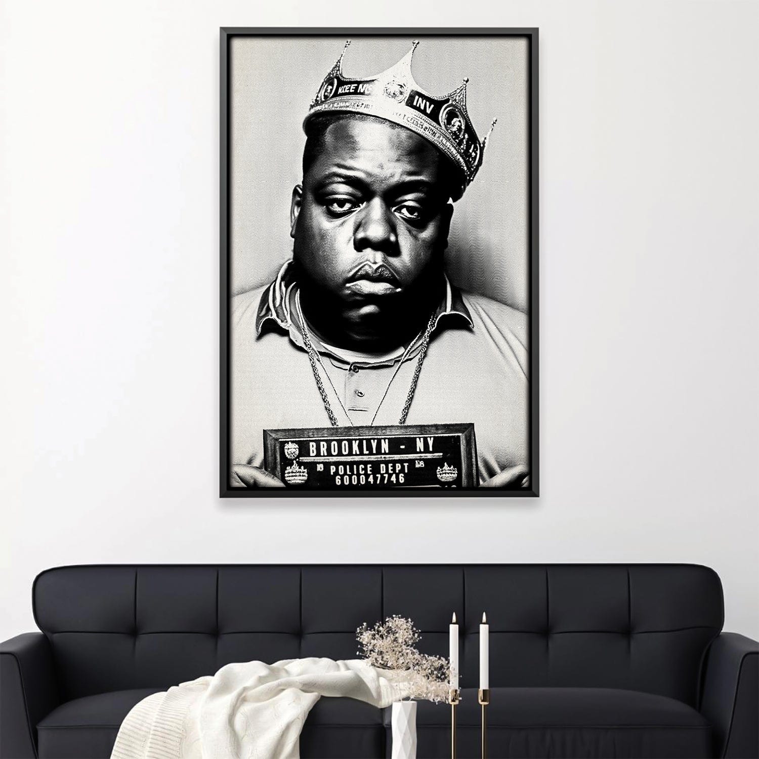 Biggie Mugshot Toile Noire