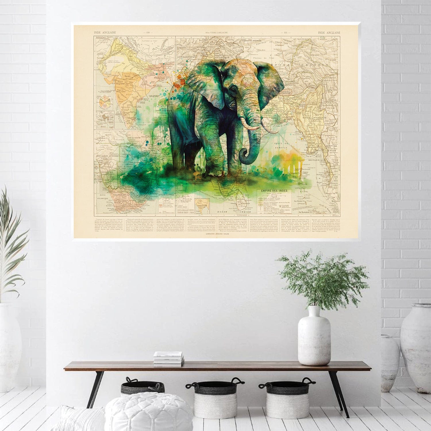 Toile Éléphant Aquarelle