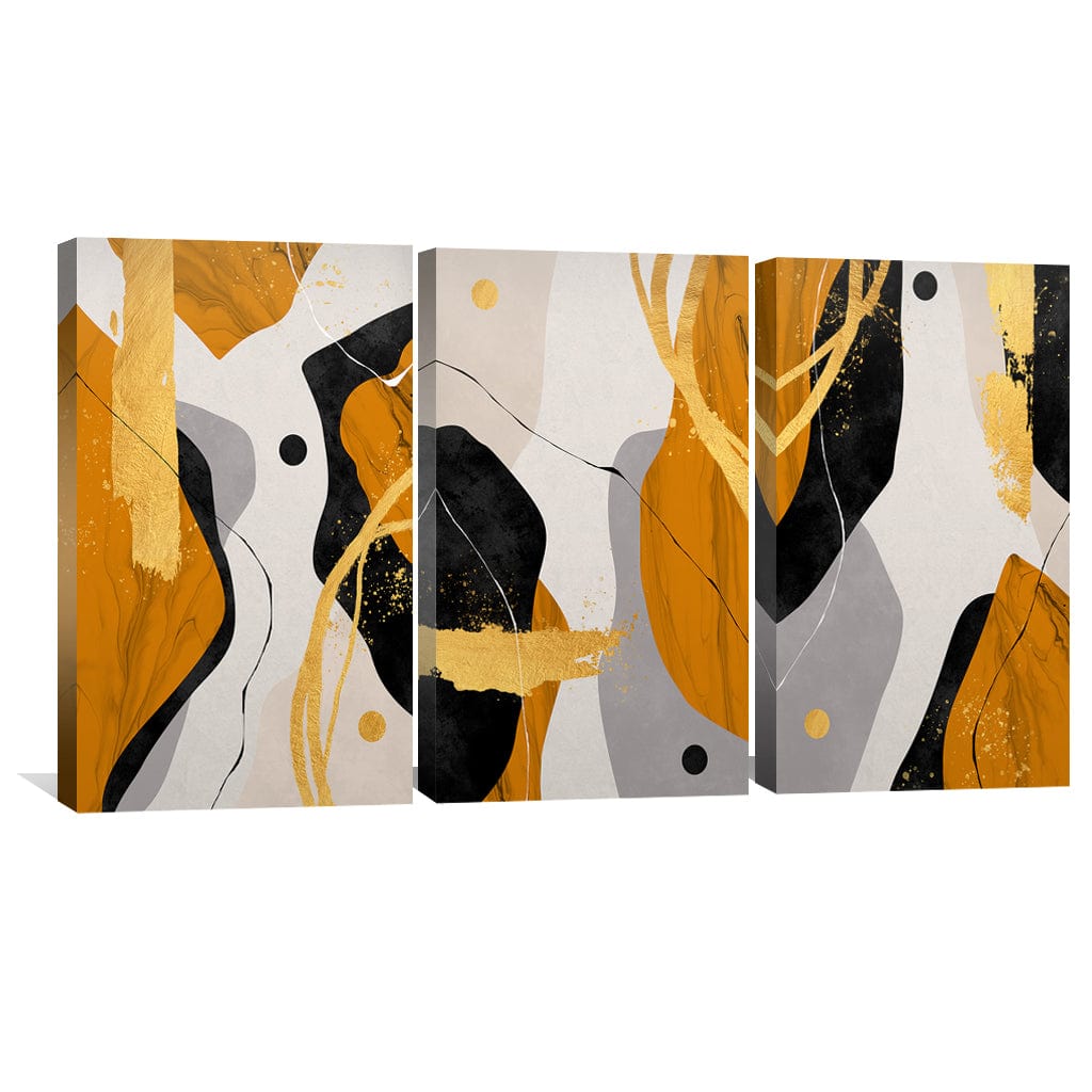Toile abstraite triple orange