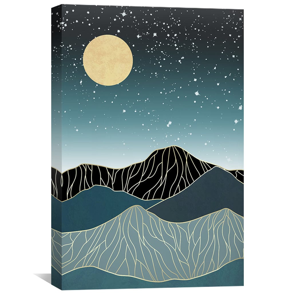 Toile Lune dans les étoiles