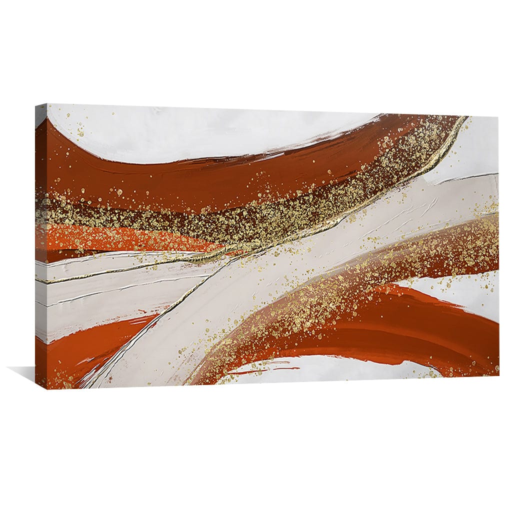 Toile Abstraite Orange Doré