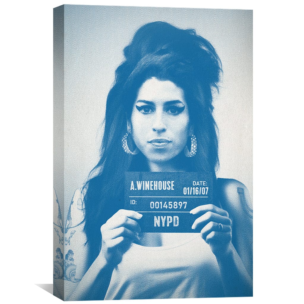 Amy Mugshot Blaue Leinwand