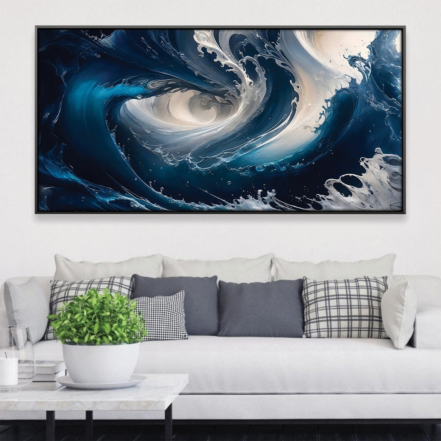 Leinwand mit wirbelnden Wellen