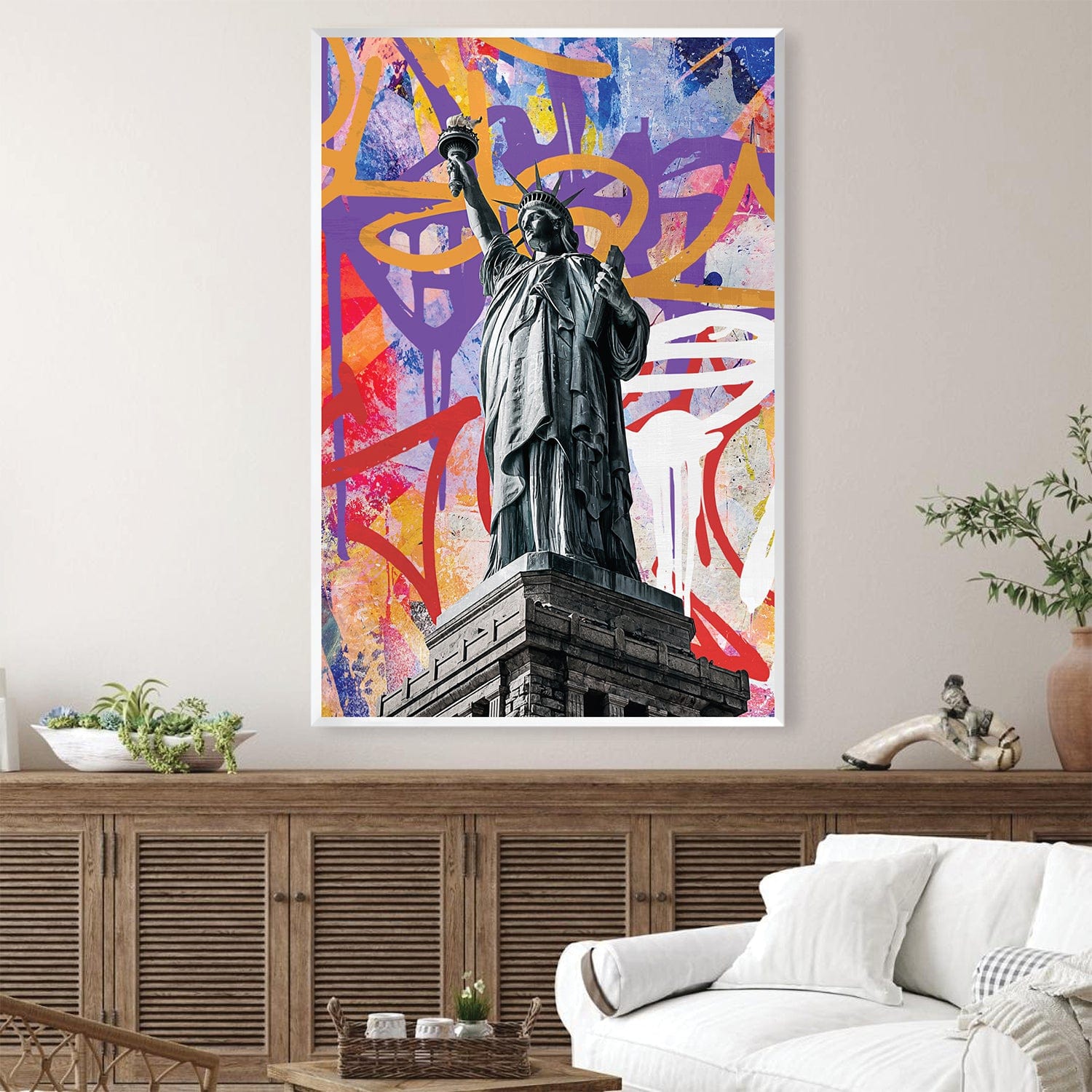 Toile Graffiti Lady Liberty
